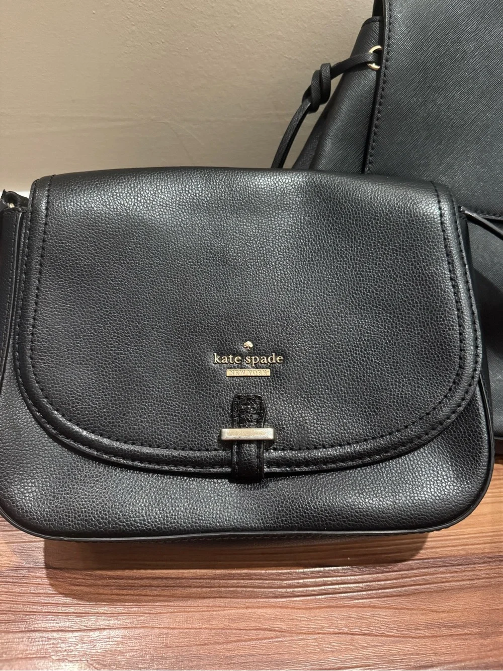 kate spade Black Leather Backpack and Crossbody Set
